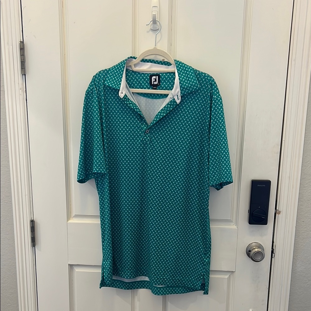 VGUC Footjoy mini palm tree golf shirt